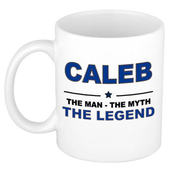 Naam cadeau mok/ beker Caleb The man, The myth the legend 300 ml - Naam mokken