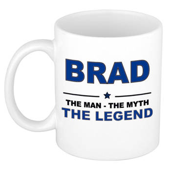 Naam cadeau mok/ beker Brad The man, The myth the legend 300 ml - Naam mokken