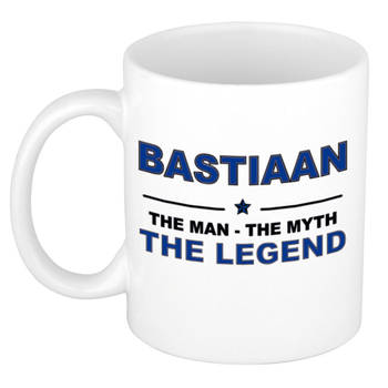 Naam cadeau mok/ beker Bastiaan The man, The myth the legend 300 ml - Naam mokken