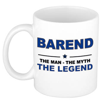 Naam cadeau mok/ beker Barend The man, The myth the legend 300 ml - Naam mokken