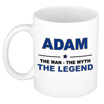 Naam cadeau mok/ beker Adam The man, The myth the legend 300 ml - Naam mokken