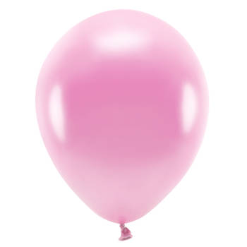 100x Milieuvriendelijke ballonnen lichtroze 26 cm voor lucht of helium - Ballonnen