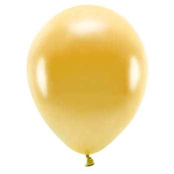 100x Milieuvriendelijke ballonnen goud 26 cm voor lucht of helium - Ballonnen