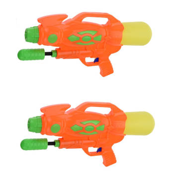 2x Waterpistolen/waterpistool wit van 47 cm kinderspeelgoed - Waterpistolen