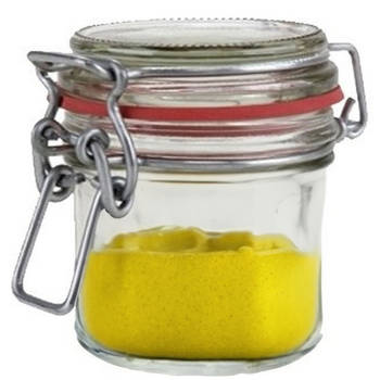 1x Glazen confituren mini pot/weckpot 100 ml met beugelsluiting en rubberen ring - Weckpotten