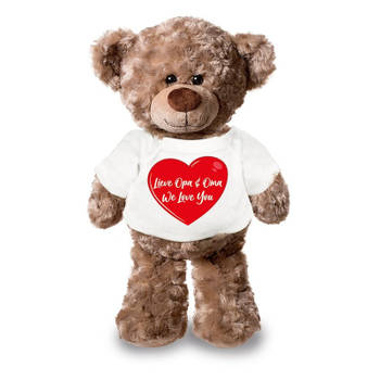 Lieve oma en opa we love you pluche teddybeer knuffel 24 cm - Knuffelberen