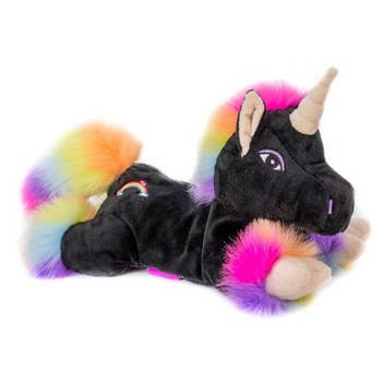 Magnetron knuffel zwarte unicorn 18 cm - Opwarmknuffels