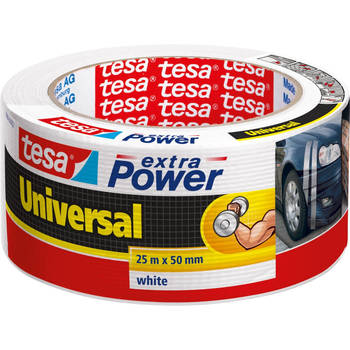 1x Tesa ducttape Extra Power universeel wit 25 mtr x 5 cm - Tape (klussen)