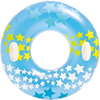 Intex opblaasbare blauwe zwemband/zwemring sterrenprint 91 cm - Zwembanden