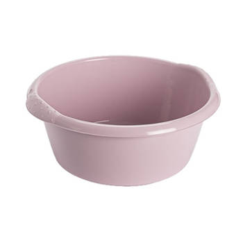 Kunststof teiltje/afwasbak rond 6 liter zacht roze - Afwasbak