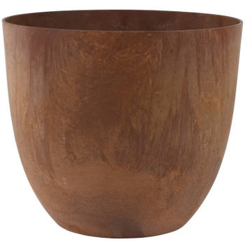 Bloempot/plantenpot van gerecycled kunststof terra bruin D45 en H38 cm - Plantenpotten