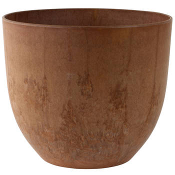 Bloempot/plantenpot van gerecycled kunststof terra bruin D33 en H29 cm - Plantenpotten