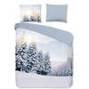 Pure Dekbedovertrek Micropercal Winter View - blauw 200x200/220cm