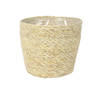 Steege Plantenpot - beige - gevlochten zeegras - 18 x 16 cm - Plantenpotten