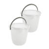 2x stuks witte schoonmaakemmers/huishoudemmers 10 liter van dia 28 cm - Emmers