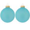 16x Matte blauwe kerstballen van glas 7 cm - Kerstbal