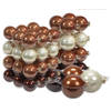 60x stuks glazen kerstballen natuurtinten (opal natural) 6, 8 en 10 cm glans - Kerstbal