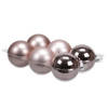 6x stuks glazen kerstballen oudroze (smokey rose) 8 cm mat/glans - Kerstbal