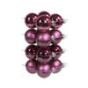 16x stuks glazen kerstballen cherry roze (heather) 8 cm mat/glans - Kerstbal