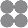 4x stuks ronde placemats grijs met wave patroon 37 cm - Placemats