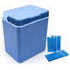 Grote koelbox donkerblauw 32 liter 40 x 30 x 45 cm incl. 4 koelelementen - Koelboxen