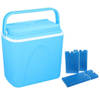 Koelbox blauw 24 liter 39 x 25 x 38 cm incl. 4 koelelementen - Koelboxen