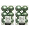 24x Kunststof kerstballen glanzend/mat salie groen 6 cm kerstboom versiering/decoratie - Kerstbal