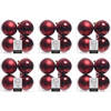 24x Kunststof kerstballen glanzend/mat donkerrood 10 cm kerstboom versiering/decoratie - Kerstbal