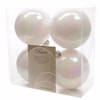 8-delige kerstballen set 10 cm parelmoer wit - Kerstbal