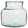 Melkbusvaas bloemenvaas/bloemenvazen kort 20 x 21 cm transparant glas - Vazen