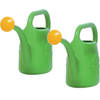 Set van 2x stuks groene kunststof bloemen/planten gieters met broeskop/sproeikop 4,5 liter - Gieters