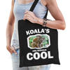 Katoenen tasje koalas are serious cool zwart - koalaberen/ koala cadeau tas - Feest Boodschappentassen