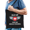 Alle lof voor ons medisch personeel tas zwart voor heren - Feest Boodschappentassen