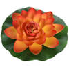 1x Oranje waterlelie kunstbloemen vijverdecoratie 18 cm - Kunstbloemen