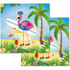 20x Papieren dieren thema met flamingo op het strand tafel servetten 33 x 33 cm - Feestservetten