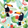 60x Tropisch/jungle thema kinderfeestje versiering papieren wegwerp servetten 40 x 40 cm - Feestservetten