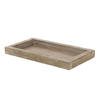 Houten naturel wash kaarsenplateau onderzet bord/kaarsonderzetter 28 x 15 cm - Kaarsenplateaus