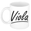Viola voornaam kado beker / mok sierlijke letters - gepersonaliseerde mok met naam - Naam mokken