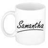 Samantha voornaam kado beker / mok sierlijke letters - gepersonaliseerde mok met naam - Naam mokken