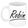 Robin voornaam kado beker / mok sierlijke letters - gepersonaliseerde mok met naam - Naam mokken