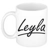 Leyla voornaam kado beker / mok sierlijke letters - gepersonaliseerde mok met naam - Naam mokken