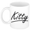 Kitty voornaam kado beker / mok sierlijke letters - gepersonaliseerde mok met naam - Naam mokken