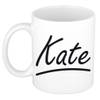 Kate voornaam kado beker / mok sierlijke letters - gepersonaliseerde mok met naam - Naam mokken