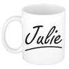 Julie voornaam kado beker / mok sierlijke letters - gepersonaliseerde mok met naam - Naam mokken