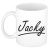 Jacky voornaam kado beker / mok sierlijke letters - gepersonaliseerde mok met naam - Naam mokken