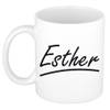 Esther voornaam kado beker / mok sierlijke letters - gepersonaliseerde mok met naam - Naam mokken