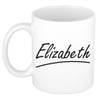 Elizabeth voornaam kado beker / mok sierlijke letters - gepersonaliseerde mok met naam - Naam mokken