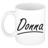 Donna voornaam kado beker / mok sierlijke letters - gepersonaliseerde mok met naam - Naam mokken