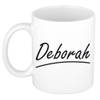 Deborah voornaam kado beker / mok sierlijke letters - gepersonaliseerde mok met naam - Naam mokken