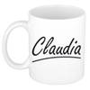 Claudia voornaam kado beker / mok sierlijke letters - gepersonaliseerde mok met naam - Naam mokken